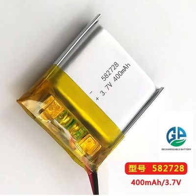 3.7V 582728 400mAh oplaadbare Lithium Ion Polymer Battery met UN38.3 3.7v Li Polymer Battery Power Bank