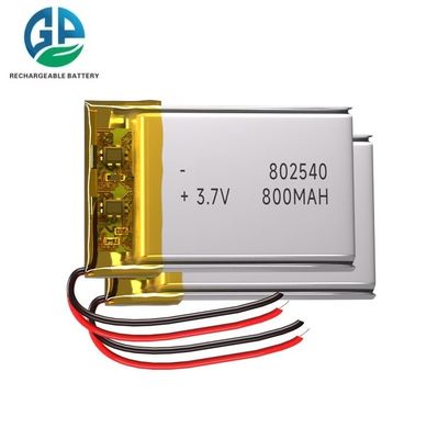 3.7v Li-polymer batterij 800mah 802540 Lithium Polymer batterij 802540 Lithium Polymer batterij Pack 500 keer Cyclus Levensduur