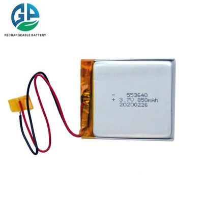 Hoge Capaciteit 3.7V 850mAh Lithium-ion Polymeer Batterij 553640 Oplaadbare Lipo Batterij 850mah Pouch Lithium Li-ion Polymeer Batterij Cel Voor Rc