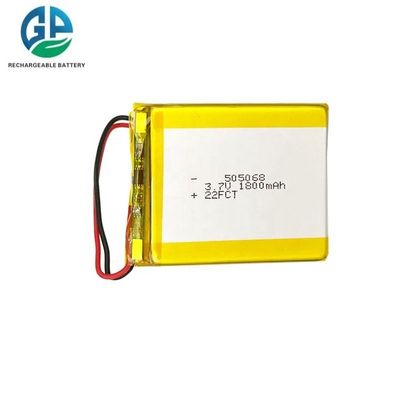 Hoge capaciteit 3.7V 1800mAh lithium-ion polymeer batterij oplaadbare lipo batterij 505068 pouch lithium li-ion polymeer batterij cel